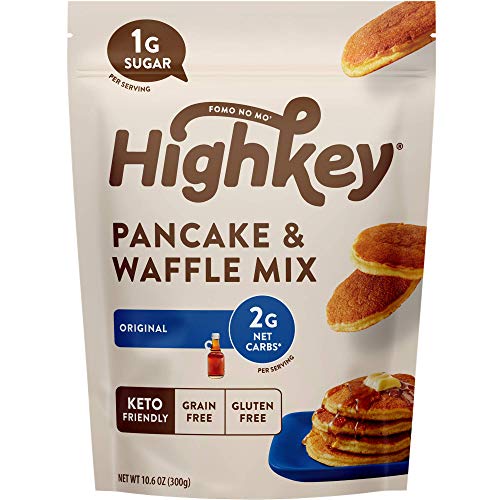 Book Cover Highkey Healthy Keto Pancake Mix - Original Pancake and Waffle Mix - 10.6oz - Breakfast Pancakes & Waffle Batter for Low Carb Food Gluten Free Snacks Grain Free Ketogenic Waffles for Paleo Diabetic Friendly Foods Desserts and Treats