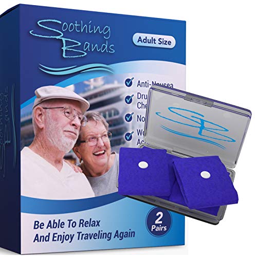 Motion Sickness Wristbands Get Relief from Morning Sickness, Sea Sickness, Helps with Car Sickness, Tour Buses, A Real Cruise Ship Essential 2 Pairs