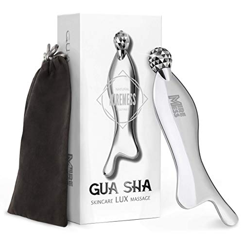Gua Sha Scraping Massage Tool Stainless Steel - Anti-Aging Skincare Physical Therapy Soft Tissue Mobilization IASTM Trigger Points and Muscle Tightness