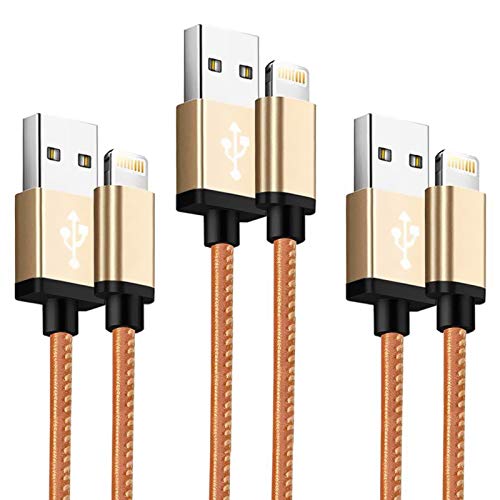 iPhone Charger Cable -Haribol Apple MFi Certified Lightning Cable 6ft PU Leather Braided Apple Charger USB Fast Charging Cable Compatible with iPhone 11 Xs Max X XR 8 7 6s 6 Plus SE 5-(Brown)