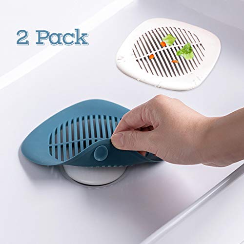 Book Cover Drain Hair Catcher, Shower Drain Hair Trap, Silicone Drain Cover Suction, Sink Drain Hair Stopper, Water Trap Cover for Bathroom Bathtub and Kitchen (2 Pack)