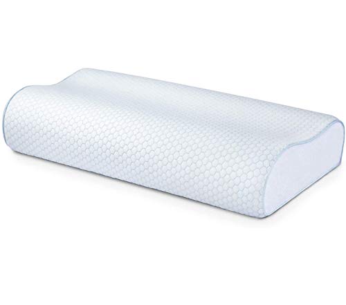 Book Cover Memory Foam Pillow for Sleeping, Cervical Pillow for Neck Pain, Head and Neck Support for Back, Stomach, Side Sleepers, Orthopedic Contour Pillow, with Washable Pillowcase