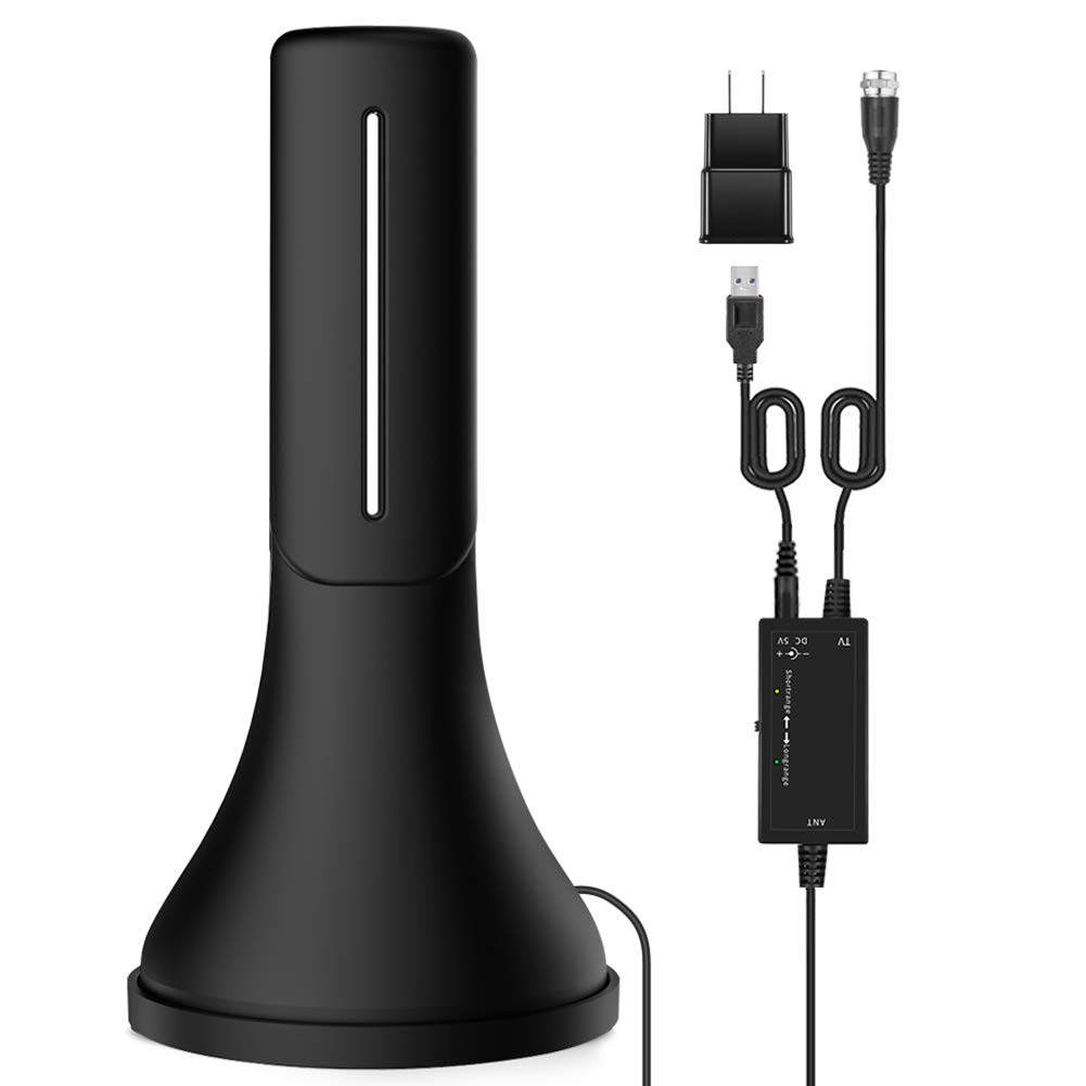 [Latest 2020] Amplified HD Digital TV Antenna, 130+Miles Long-Range Reception Indoor HDTV Antenna with Amplifier, Support 4K 1080P VHF UHF TV Channels, Works for Fire tv Stick