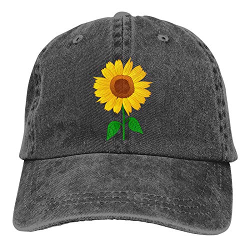 NVJUI JUFOPL Cute Sunflower Baseball Cap for Women's Vintage Washed Funny Dad Hat Black