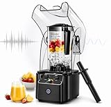 WantJoin Professional Commercial Blender With Shield Quiet Sound Enclosure 2200W Industries Strong and Quiet Professional-Grade Power, Self-Cleaning, Black