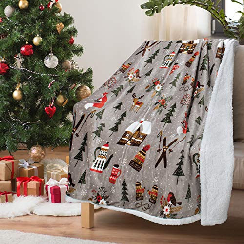 Book Cover Christmas Throw Sherpa Blanket 50