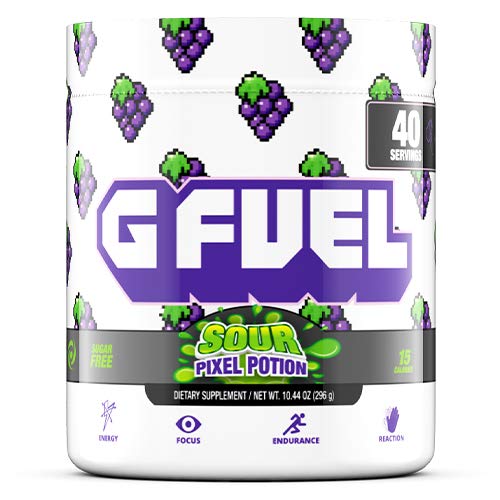 Book Cover G Fuel Sour Pixel Potion (40 Servings) Elite Energy and Endurance Formula 10.44 oz. Inspired by Our Love for Twitch