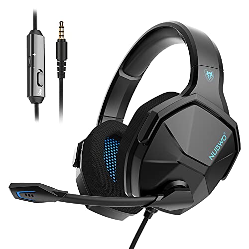 Book Cover Jeecoo Nubwo N13 Stereo Gaming Headset PS4 3.5mm Over Ear Gaming Headphones with Microphone - Lightweight Frame Compatible with PC, Laptop, PS5, Xbox One Controller