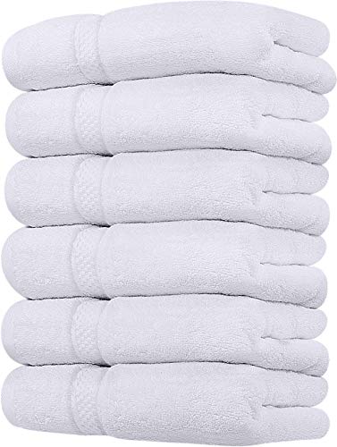 Book Cover Utopia Towels Premium White Hand Towels - 100% Combed Ring Spun Cotton, Ultra Soft and Highly Absorbent, 700 GSM Exrta Large Thick Hand Towels 16 x 28 inches, Hotel & Spa Quality Hand Towels (6-Pack)