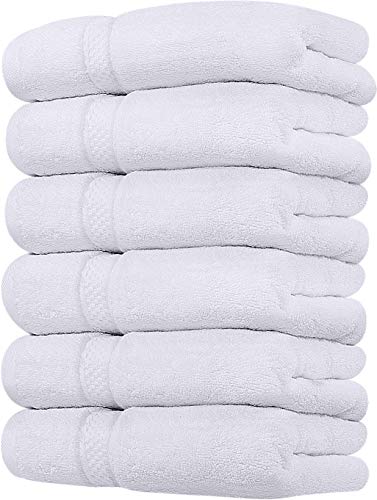 Utopia Towels Premium White Hand Towels - 100% Combed Ring Spun Cotton, Ultra Soft and Highly Absorbent, 700 GSM Exrta Large Thick Hand Towels 16 x 28 inches, Hotel & Spa Quality Hand Towels (6-Pack)