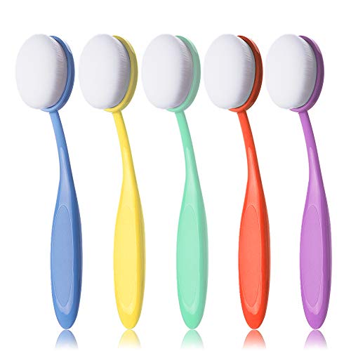 Craft Ink Blending Brushes 5 Colorful Pack Set Broad Application Assortment Crafter Color Coded Handles(Rainbow 3)