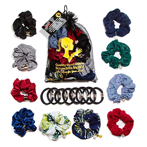 Hair Scrunchies, Cute Scrunchies, Scrunchie PACK, Soft Hair Ties, Removable Gold Charm, Big Scrunchies, VSCO Scrunchies, Colorful Scrunchies for Girls, Hair Accessories for Women