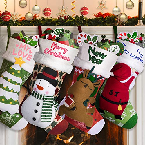 Book Cover Christmas Stockings 4Packs, Personalized 18