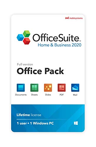 Book Cover OfficeSuite Home & Business 2020 â€“ Lifetime license â€“ Compatible with MicrosoftÂ® Office WordÂ®, ExcelÂ® & PowerPointÂ® and AdobeÂ® PDF for 1 Windows PC or laptop