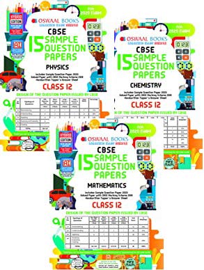 Oswaal CBSE 3 Books Set Sample Question Papers physics+ Chemistry+Mathematics Class 12