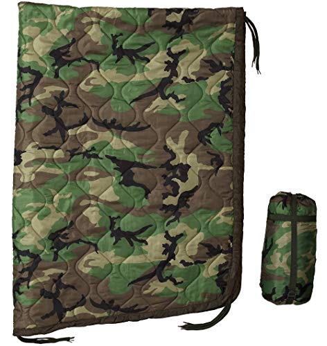Book Cover USGI Industries Military Woobie Blanket - Thermal Insulated Camping Blanket, Poncho Liner â€“ Large, Portable, Water-Resistant, for Hiking, Outdoor, Survival, Comes with Compression Carry Bag (Woodland)