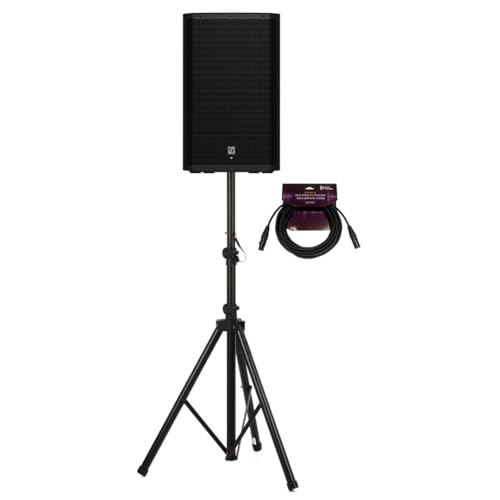 Electro-Voice ZLX-15P-G2 15-Inch 2-Way Powered Loudspeaker with Bluetooth Bundle with Focus Pro Audio All-Aluminum Speaker Stand Pack and Focus Pro Audio XLR Male to Female Microphone Cable (3 Items)