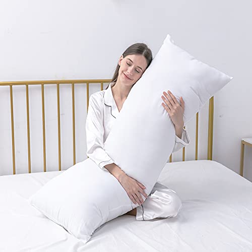 Book Cover DOWNCOOL Large Body Pillow Insert- Breathable Full Body Pillow for Side Sleeper - Soft Long Bed Pillow for Adults - 20 x 54 inch