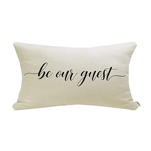 Book Cover Meekio Farmhouse Pillow Covers with Be Our Guest Quote 12