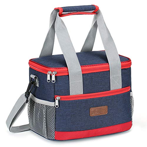 Book Cover 1Easylife Lunch Bag Insulated Lunch Box Wide-Open Lunch Tote Bag Large Drinks Holder Durable Nylon Thermal Snacks Organizer for Women Men Adults College Work Picnic Hiking Beach Fishing