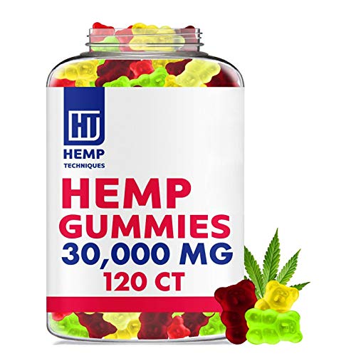 Hemp Gummies for Pain and Anxiety - 30000 MG - Premium Fruity Gummy Bears with Hemp Oil 120 Count for Headache, Better Sleep, Calm, Stress and Inflammation Relief Packaging May Vary