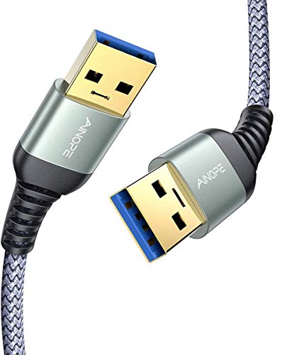 [2 Pack] USB 3.0 Cable, USB to USB Cable, USB A Male to Male Cable [3.3FT+ 3.3FT] [Never Rupture] Double End USB Cord Compatible with Hard Drive Enclosures, DVD Player, Laptop Cooler and More