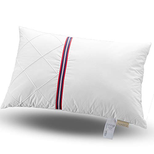 Book Cover TEFOTO British Style Cotton Bed Pillow for Sleeping 100% Cotton Pillowcase Standard Size