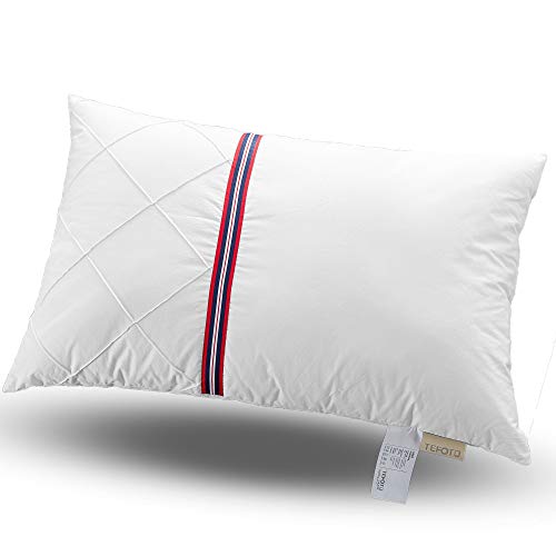TEFOTO British Style Cotton Bed Pillow for Sleeping 100% Cotton Pillowcase Standard Size