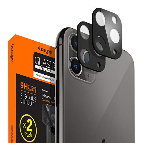 Spigen Camera Lens Screen Protector [GlasTR Optik] designed for iPhone 11 Pro/iPhone 11 Pro Max - 2 Pack [Black]