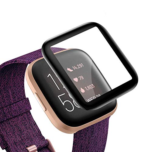 KIMILAR Screen Protector Compatible with Fitbit Versa 2 (Not for Versa), [2-Pack] Waterproof 3D Full Coverage Curved Edge Screen protective Accessories for Versa 2 Smartwatch