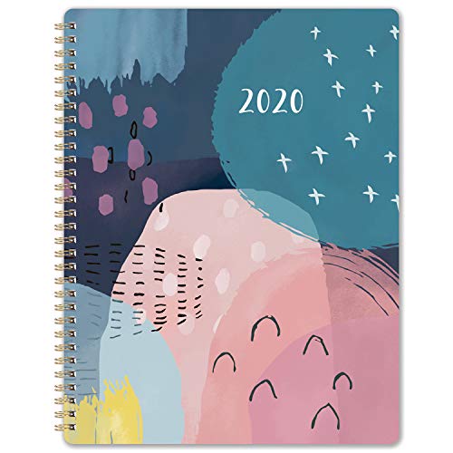 2020 Planner - Weekly & Monthly with Twin-Wire Binding. 8.5" x 11", Thick Paper to Achieve Your Goals, January 2020 - December 2020, Flexible Cover Whit Printed Monthly Tabs