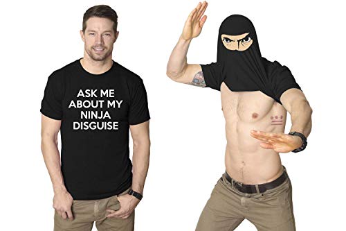 Mens Ask Me About My Ninja Disguise Flip T Shirt Funny Costume Graphic Humor Tee