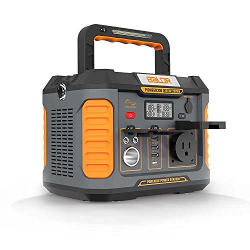 BALDR Portable Power Station, Solar Generator with 120V Pure Sine Wave AC Outlet, Backup Lithium Battery Power Supply, 330W | 288Wh, For CPAP Camping Travel Hunting Outdoors Emergency Blackout