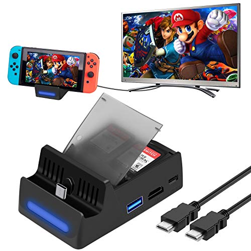 HEYSTOP Switch TV Dock Station with HIDM Cabel, Portable Charging Stand for Nintendo Switch,Compact Switch to HDMI Adapter