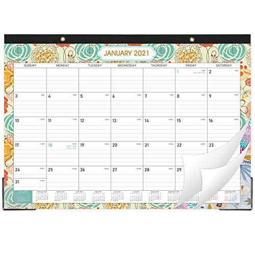 2021 Desk Calendar - Desk Calendar Desk/Wall Monthly Calendar Pad, 17" x 12" Desk Pad Calendar, 12 Monthly Colorful Designs(1 Pcs)