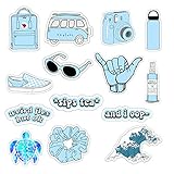 Vsco Girls Stickers for Water Bottles Big 14-Pack, Blue Waterproof Stickers for Hydro Flask,Laptop,Phone,Travel, Photo Sharing, Outdoor - Cute, Trendy, Aesthetic Vinyl Stickers for Teen Girls, Kids