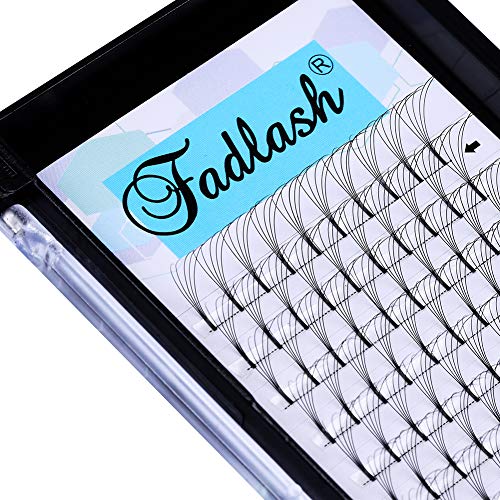 5D Lash Extensions FADLASH Volume Eyelash Extensions Long Stem C/D Curl Premade Lash Fans 9-16mm Length Supply 0.10mm Matte Silk Volume Lash Extensions (5D-0.10-D, 13mm)