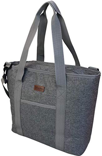 Large Cooler Bag Insulated | Cooler Tote Bag Carrier | 25 Can Capacity Cooler Bags Insulated for Travel with Zipper | Insulated Tote Bags | Insulated Grocery Bag Thermal Beach Market Tote Collapsible