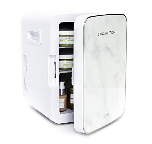 Teami Mini Fridge for Skincare - 10 Liter Compact Mini Refrigerator - Perfect for Bedroom or the Office. Store Cans, Cosmetics, Beauty Serums, Moisturizers, Oils, Toners, Face Masks, and Makeup