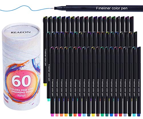 60 Colored Felt Tip Journal Planner Pens Fine Point Markers Fineliner Drawing Pen for Journaling Writing Note Taking Calendar, School Office Art Supplier
