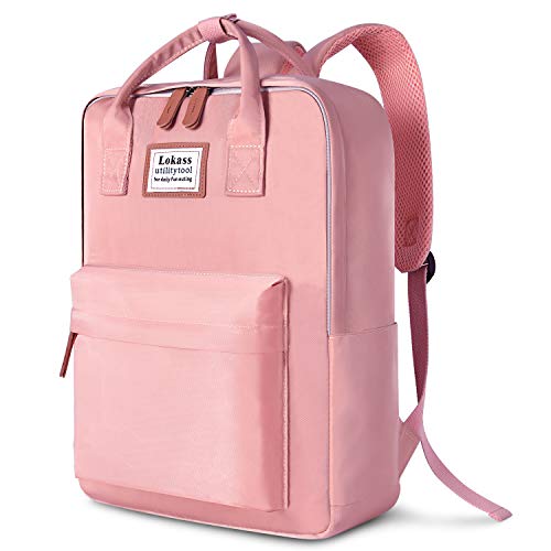 BRINCH Laptop Backpack for Women Stylish College Backpack School Bag Lightweight Bookbag Travel Work Carry On Backpack Casual Daypack Rucksack Computer Bag Fits up to 15.6 Inch Laptop, Pink