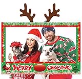 Christmas Photo Booth Props Frame Xmas Holiday Winter Party Decorations Supplies Assembly Needed