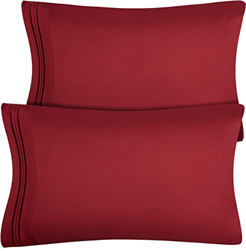Book Cover Standard Pillow Cases Standard Size - Microfiber Pillow Cases Queen Size Pillow Cases Queen Size Set of 2 (20x30) - Standard Pillowcases Queen Size Queen Pillow Cases Set of 2 - Burgundy Pillow Cases