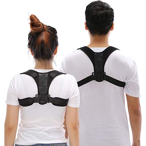 Book Cover 2PCS Posture Corrector for Men and Women, Upper Back Brace for Clavicle Support, Adjustable Back Straightener and Providing Pain Relief from Neck, Back & Shoulder(Universal)