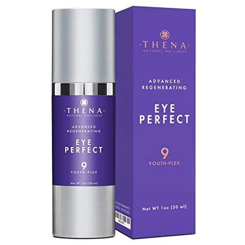 THENA Anti Aging Eye Cream With Organic & Natural Ingredients Restoring Niacinamide Hyaluronic Acid Peptides Collagen Vitamin C & E, Best Natural Anti Wrinkle Under Eye Cream Moisturizer For Women Men