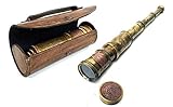 Scout Regiment Brass Telescope 19" London 1940 Broadhurt Clarkson Antique Replica Spyglass Scope High Resolution DF Lens Brilliant Magnification (SCOUT -19")