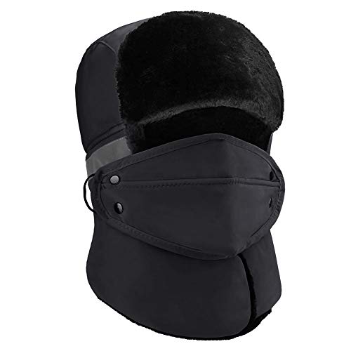 Book Cover Anazalea Winter Hats for Men and Women Trapper Hunting Hat Russian Hat with Ear Flaps Windproof Mask Ushanka Hat