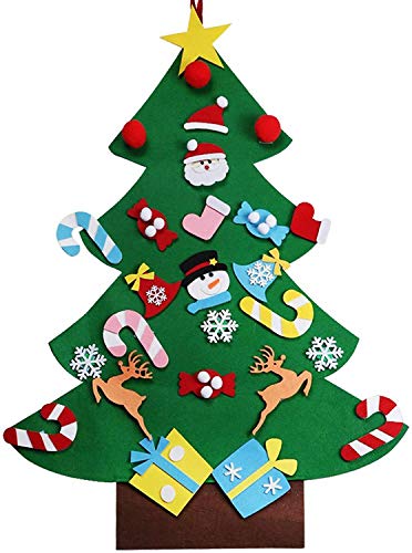 Book Cover AIRICH 3ft DIY Felt Christmas Tree Set,DIY Christmas Tree for Children Double Stitched Door Wall Hanging Xmas Decorations with Gift Bag Detachable Ornaments for Kids