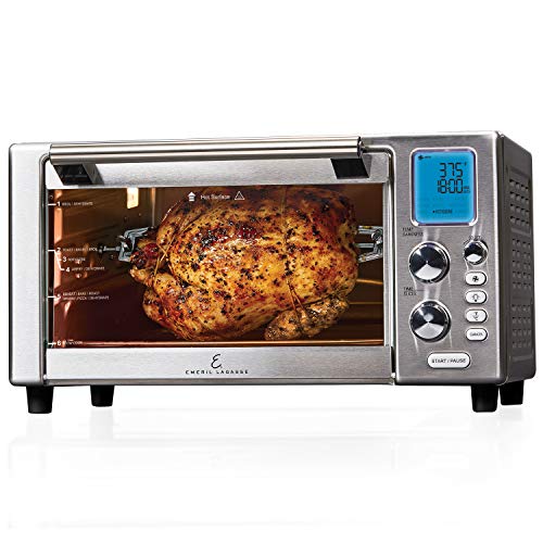 Book Cover Emeril Everyday 360 Deluxe Air Fryer Oven, 15.1” x 19.3” x 10.4” with Accessory Pack, Silver