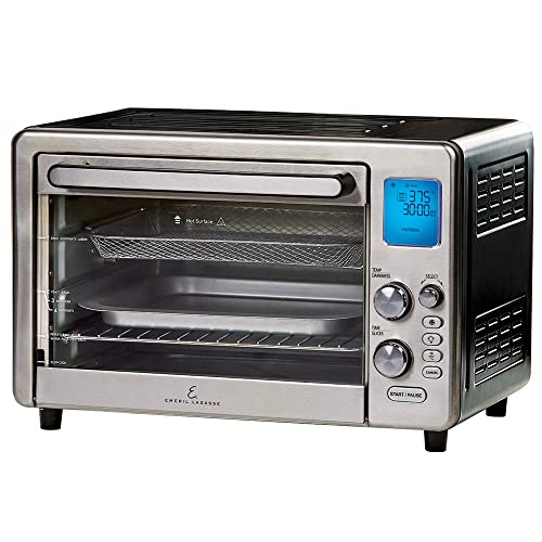 Book Cover Emeril Lagasse Power Air Fryer 360 Max XL Family Sized Better Than Convection Ovens Replaces a Hot Air Fryer Oven, Toaster Oven, Rotisserie, Bake, Broil, Slow Cook, Pizza, Dehydrator & More. Emeril Cookbook. Stainless Steel. (MAX 15.6” 19.7”